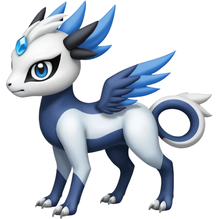 Garurumon-Meloetta-Absol-fusion-hybrid-creature (full body) emoji