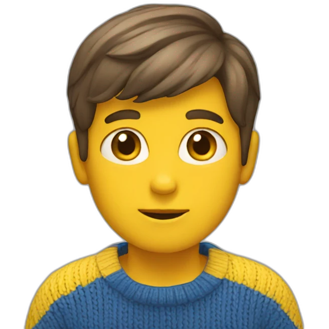 Boy in blue and yellow sweater emoji