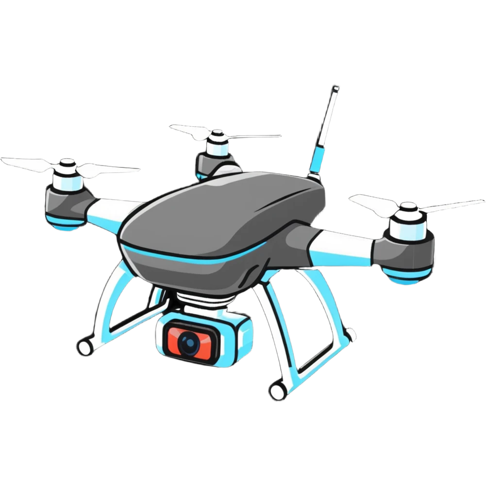 FPV drone cartoonish energetic pose emoji