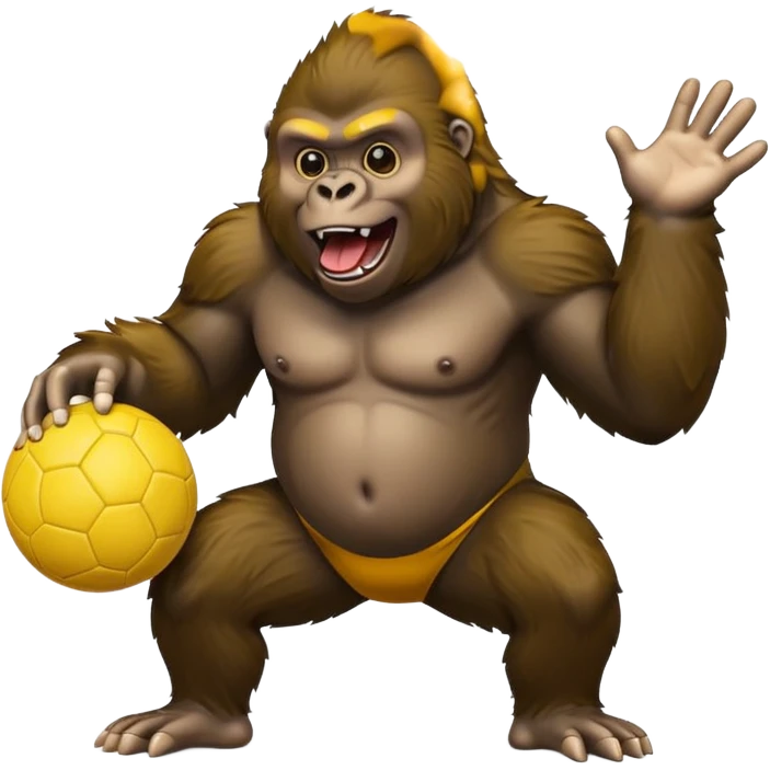 Gorilla with yellow kickball emoji