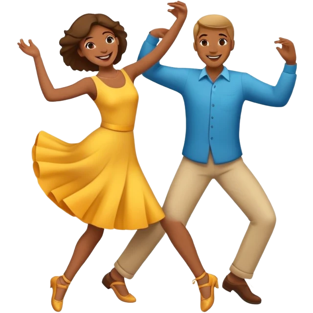 two people dancing together, cheerful and lively emoji