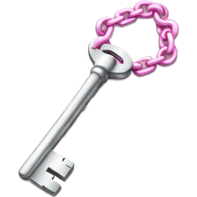 Silver Keys with pink chain emoji