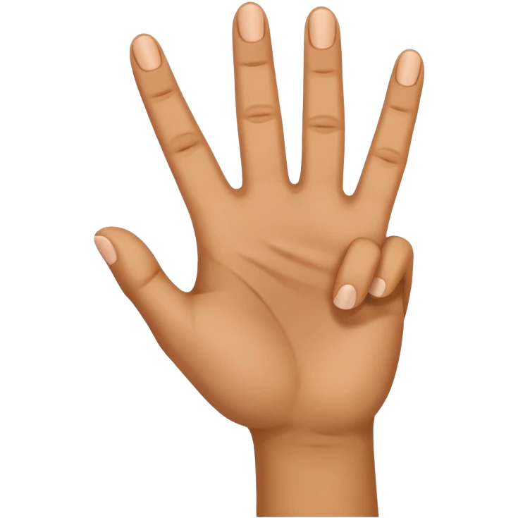 a hand with three fingers up emoji