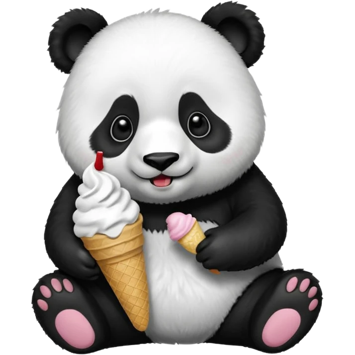 Panda eating ice cream emoji