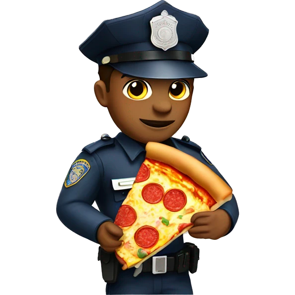 police officer holding pizza emoji