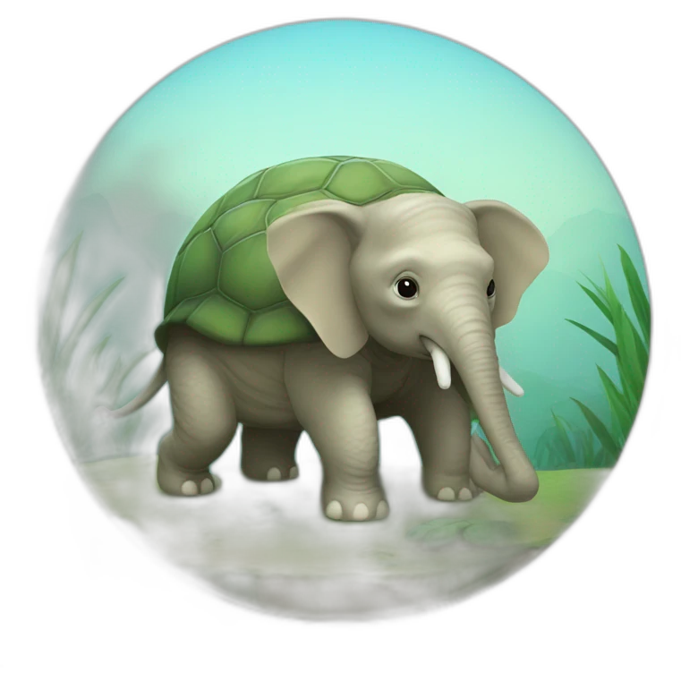 Tortue sur éléphant emoji