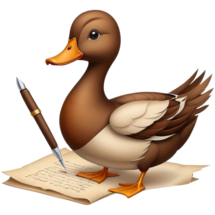 duck writing emoji