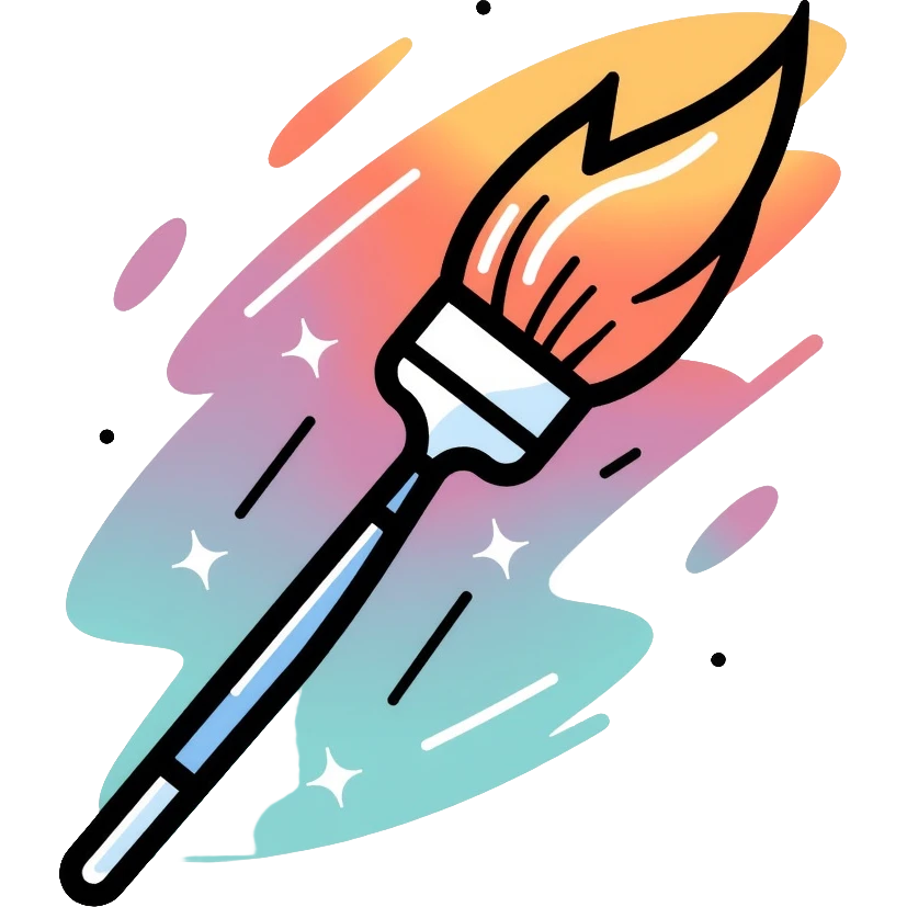 elegant color palette with paintbrush emoji
