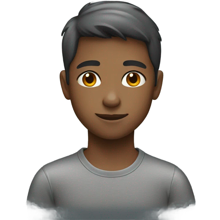 Boy with gray shirt deep fried emoji
