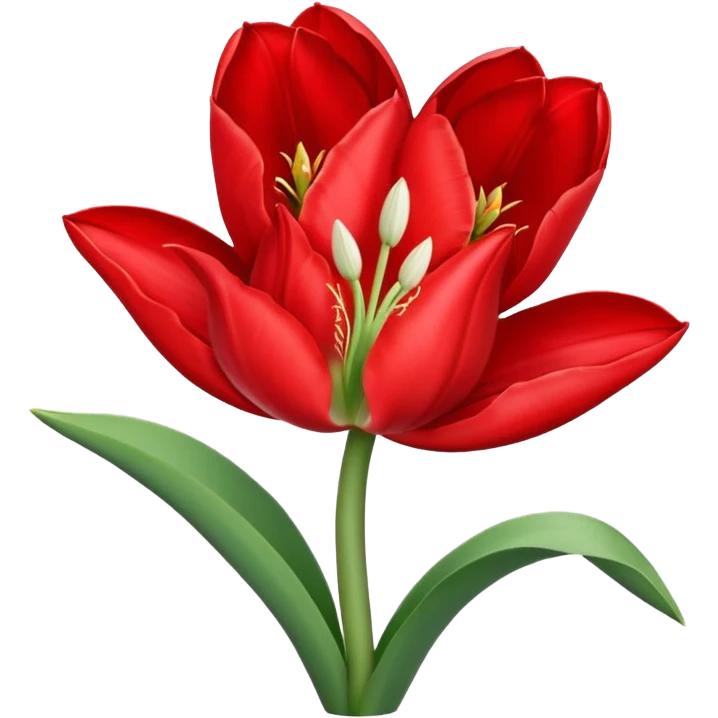 tulip flower entwined with an amaryllis flower emoji