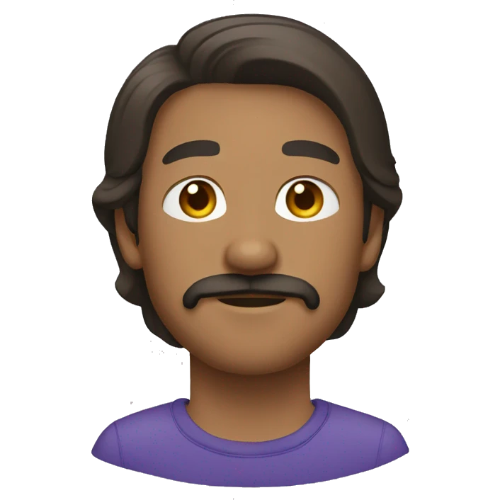 brown male, short straight hair, light beard denser moustache emoji