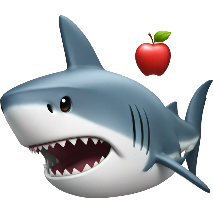 shark and apple emoji