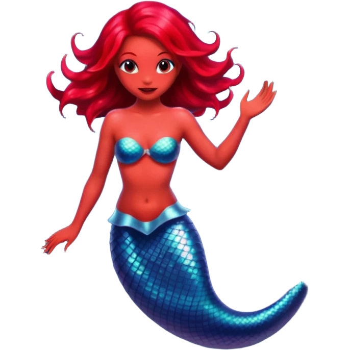 Alien mermaid should be red in color  emoji