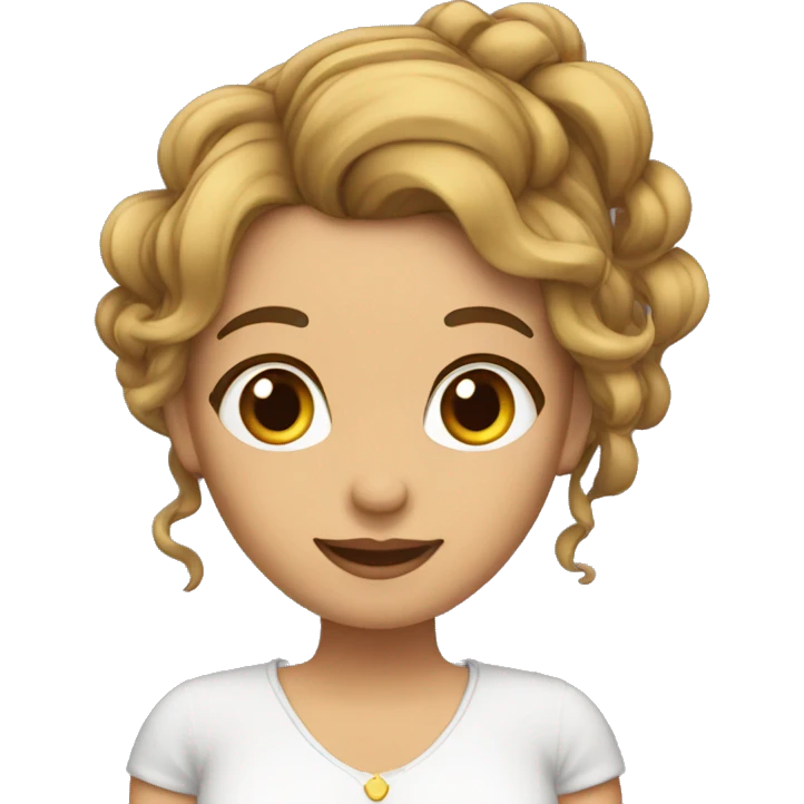Mujer con moño y cabello con canas emoji