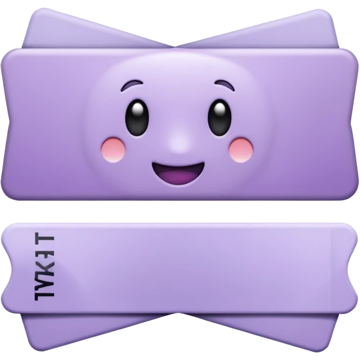 Pale Purple colored 1 Signed ticket  emoji