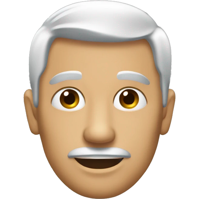 Hombre con la mandíbula marcada alzando la ceja  emoji