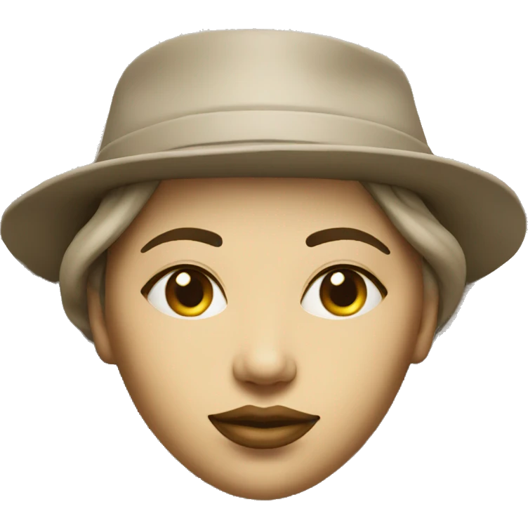 woman face carved in stone wearing hat emoji