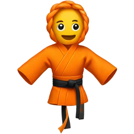 orange karate belt with karate jacket emoji