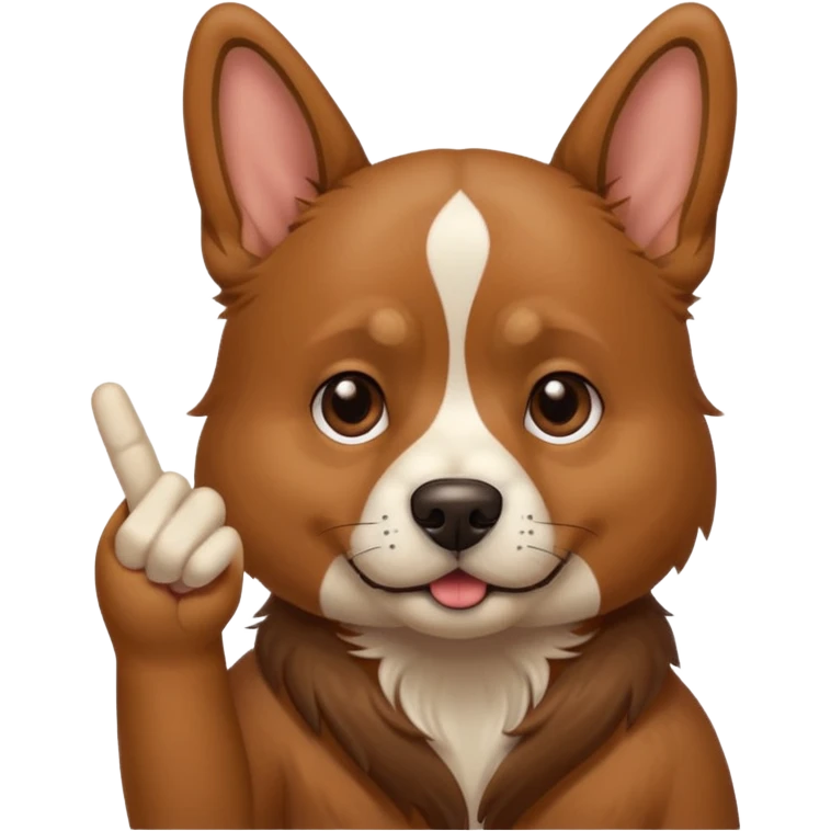 Dog with a middle finger  emoji