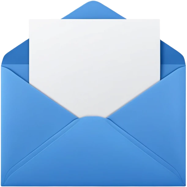 white postcard in blue envelope emoji
