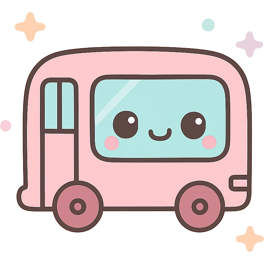 pink bus emoji