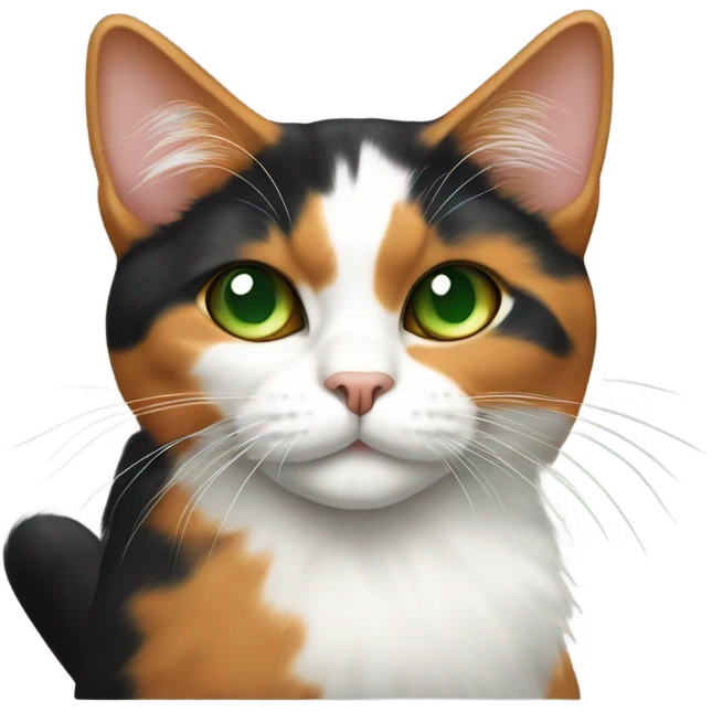 Calico Cat Full Body Green Eyes emoji