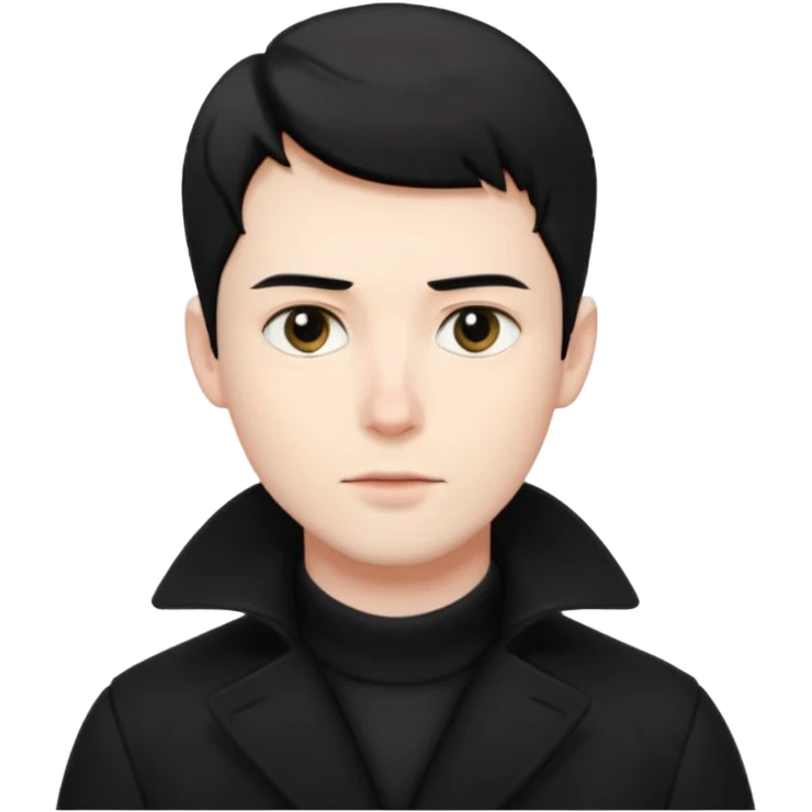 Man in black coat, desktop emoji