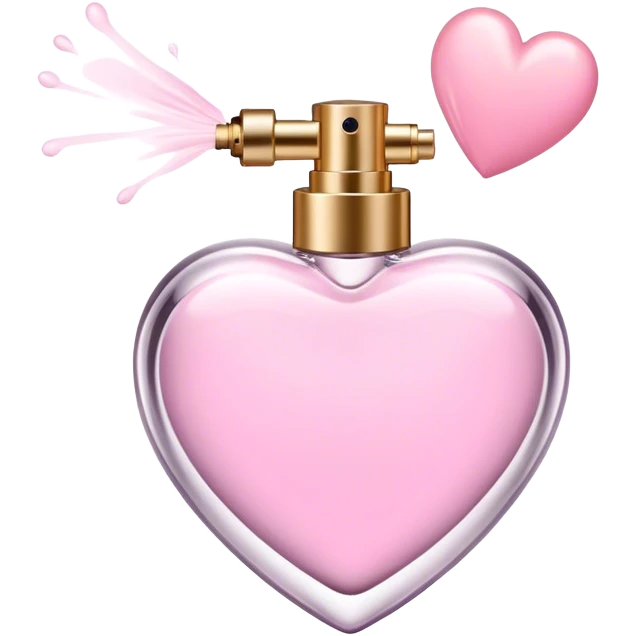 Pastel Pink heart shaped perfume spraying perfume emoji