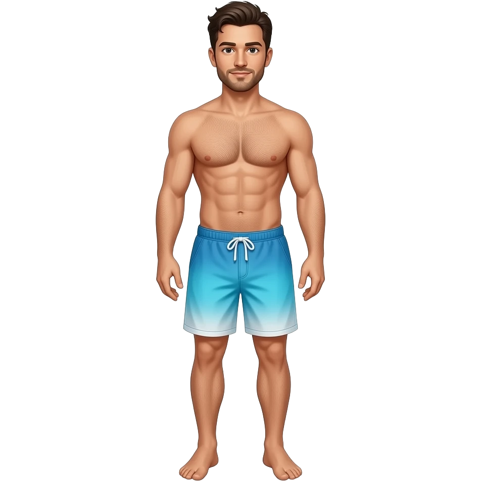 man in beachwear, full body emoji