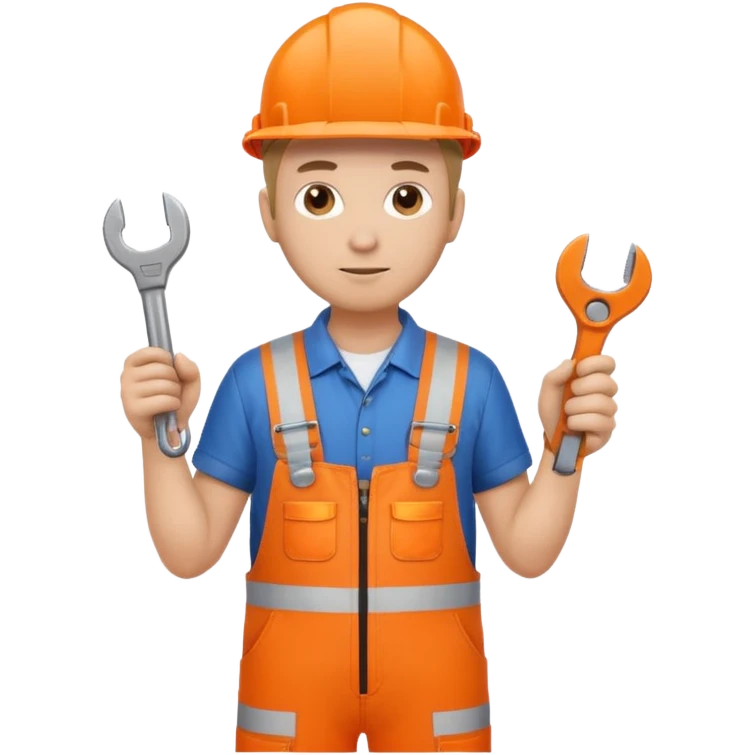 Engineer in orange hi-vis overalls facing away emoji