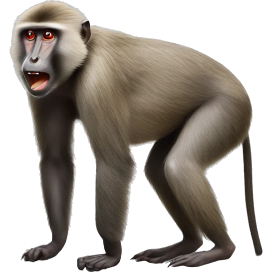 Baboon scratching his bottom emoji