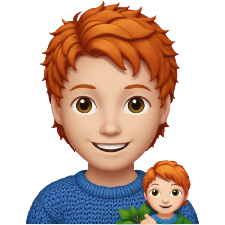 Knitted ginger hair face emoji
