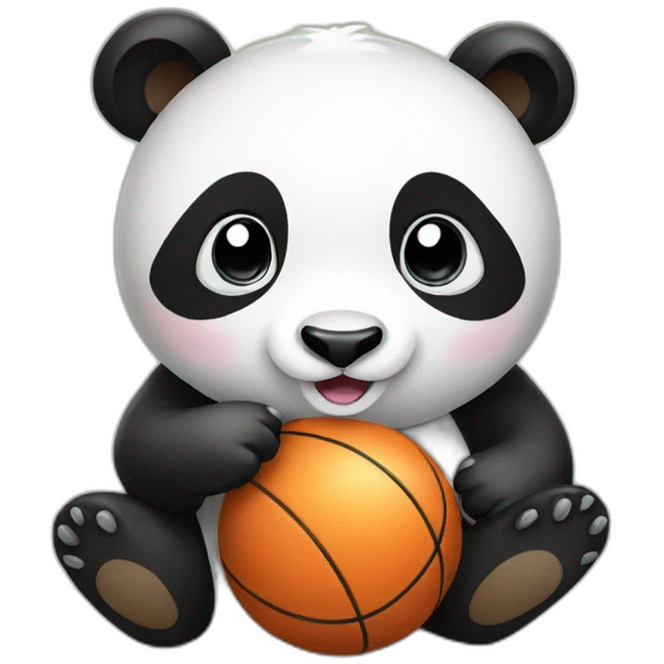 Panda playing with a ball emoji