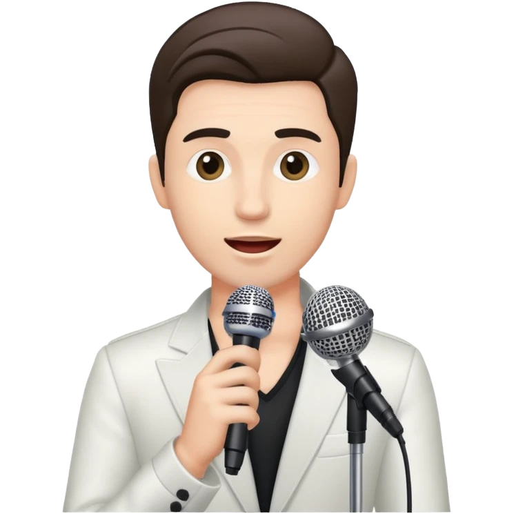 male singer with microphone performing on stage emoji