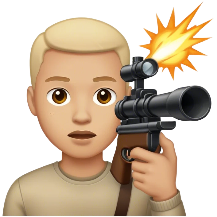 Guy being shot at emoji