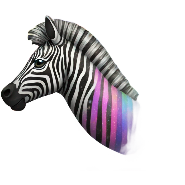 Lisa frank zebra with glitter rainbow stripes emoji