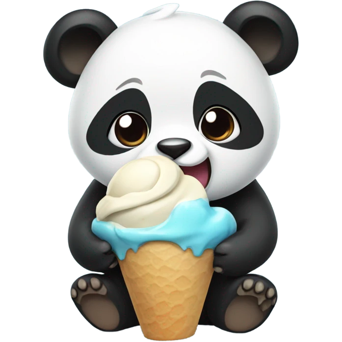 Panda eating ice cream emoji