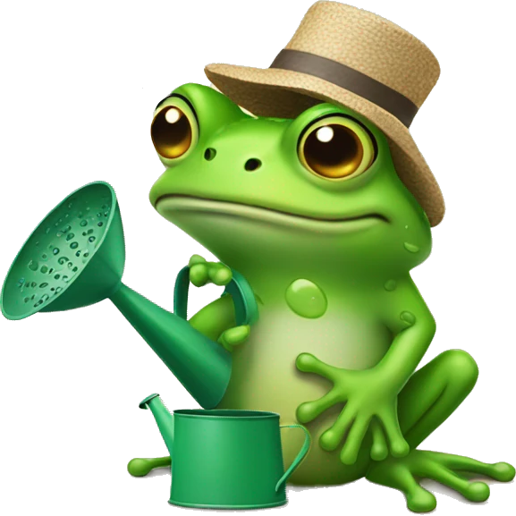 frog with watering can emoji
