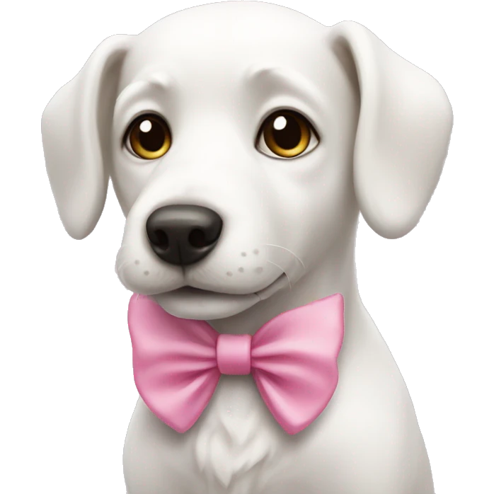 a white dog with a Pink bow emoji
