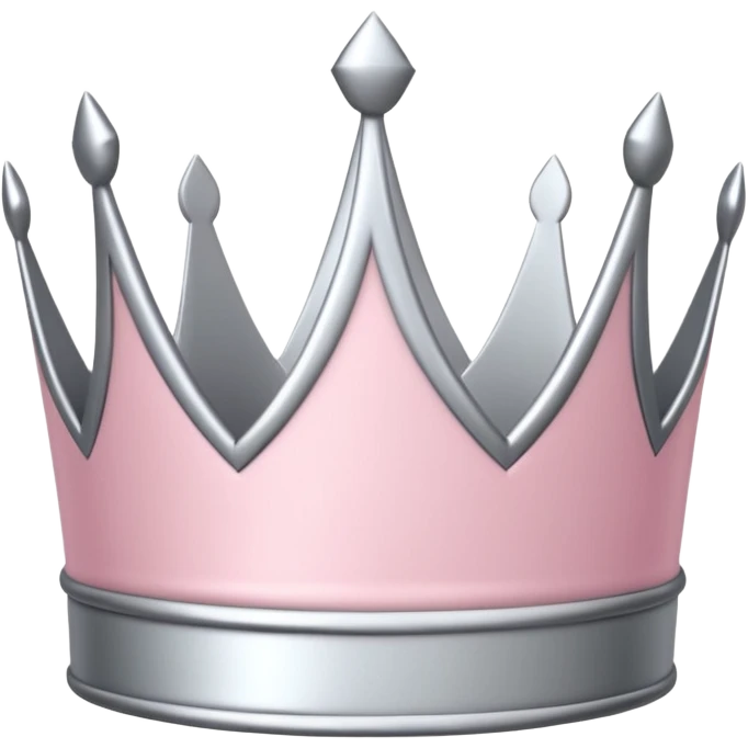 light pink and silver simple crown emoji