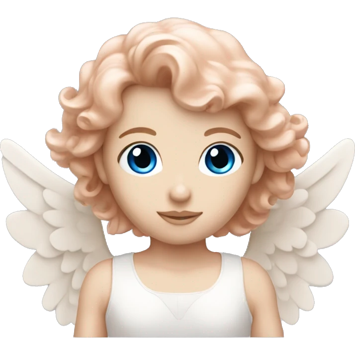 Rose gold angel with white skin and blue eyes  emoji