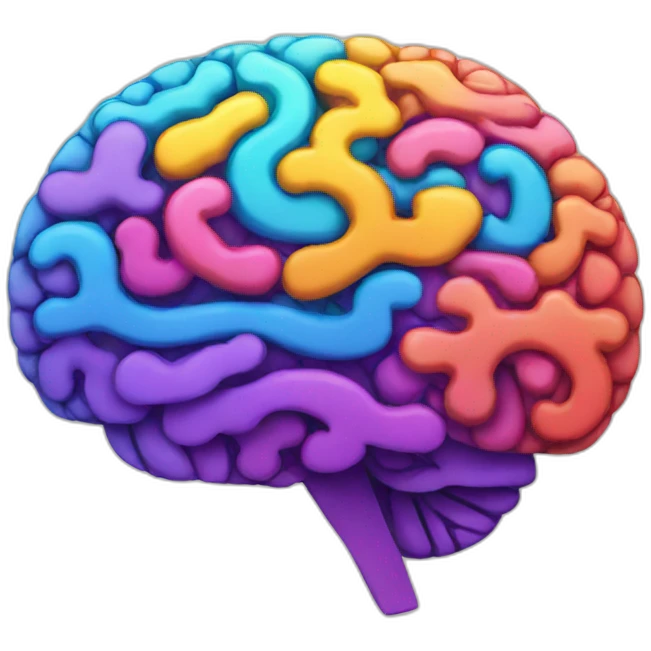 Colorful brain flat emoji