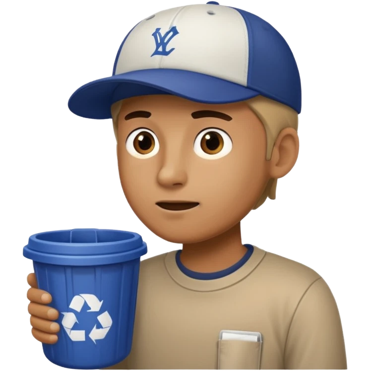 side view , man taking out the trash emoji
