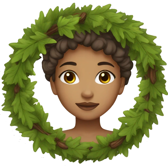 oak wreath girl lightskin emoji