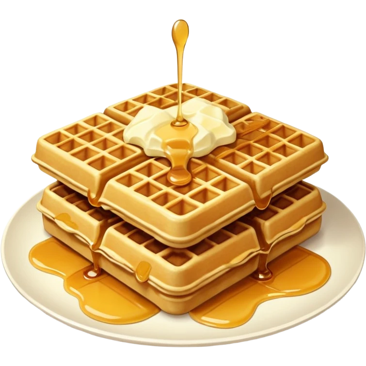 plate of waffles with butter and syrup emoji