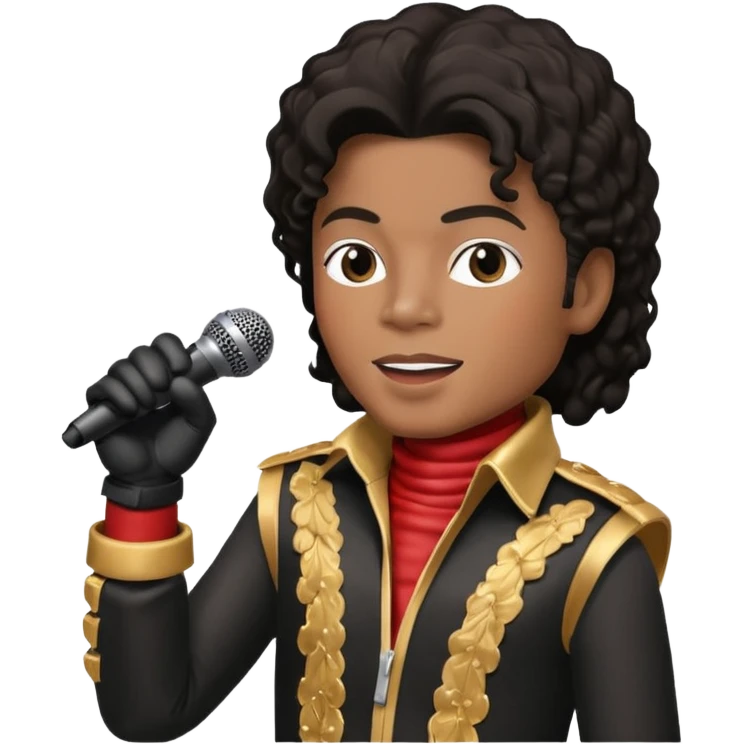 michael jackson is singing with mirco and glove emoji