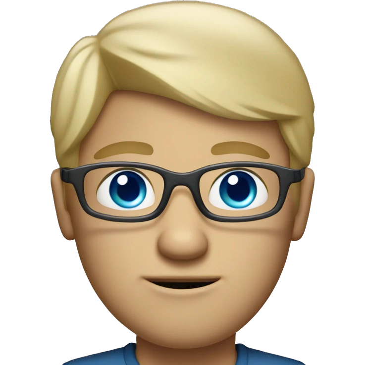 Dirty blond man with blue eyes and eyeglasses emoji