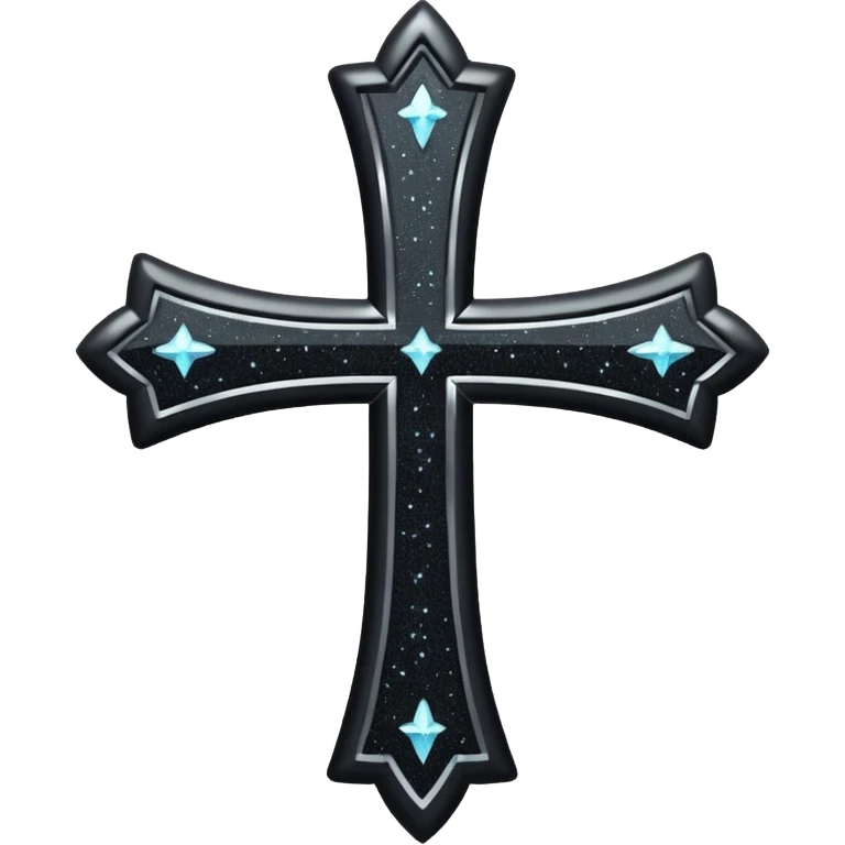 Glitter black cross emoji
