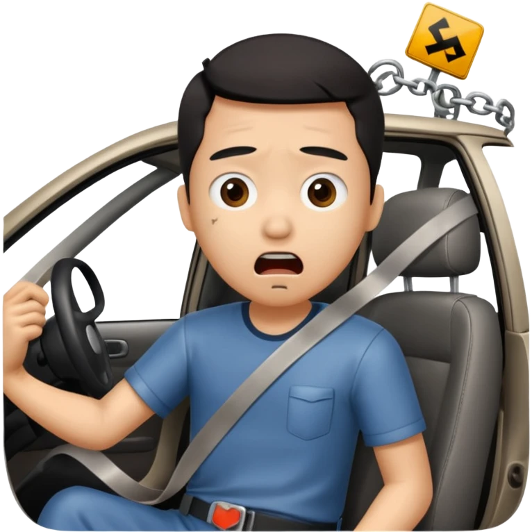 Chinese driver in accident emoji