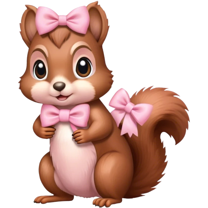 Squirrel with light pink bow emoji